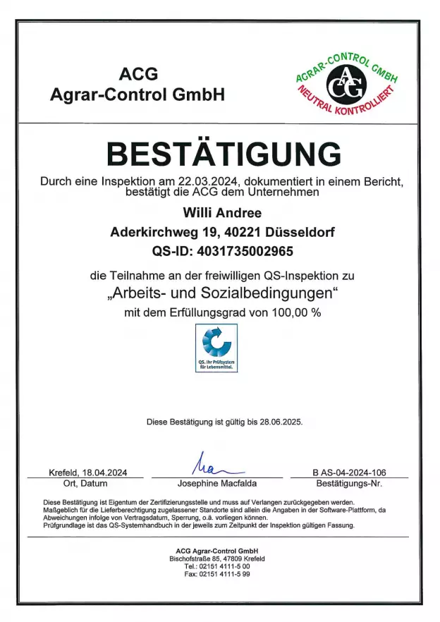 ACG Zertifikat