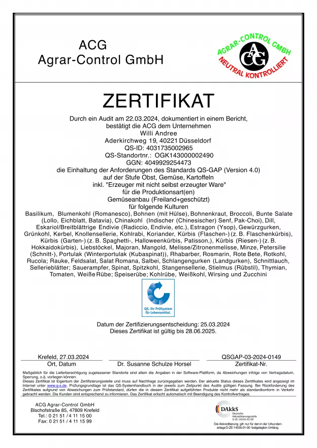 ACG Zertifikat